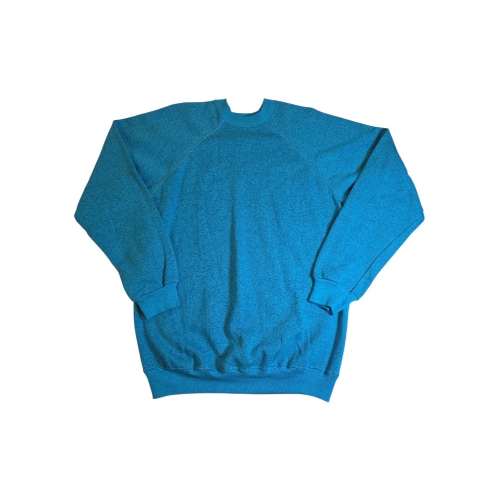 Vintage 80s Sweats Appeal Tultex XL Raglan Sweatshirt Teal Flecked Made USA